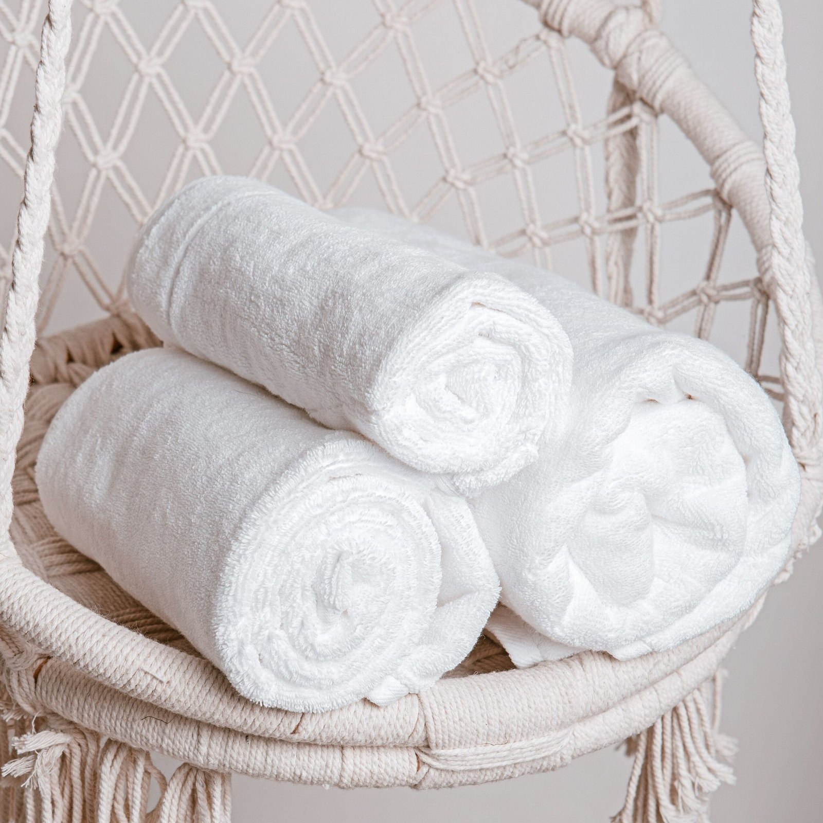 Rolled bath towels